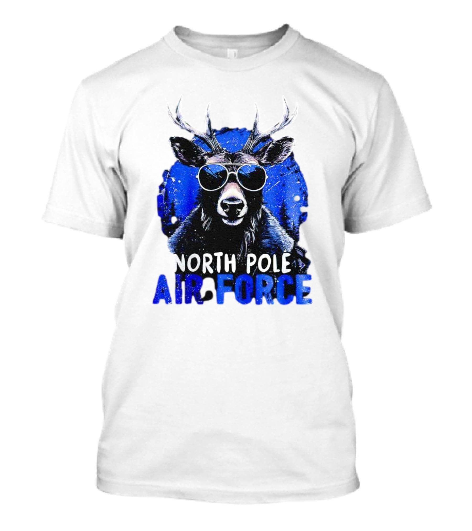 North Pole Air Force Cool Deer In Sunglasses T-Shirt