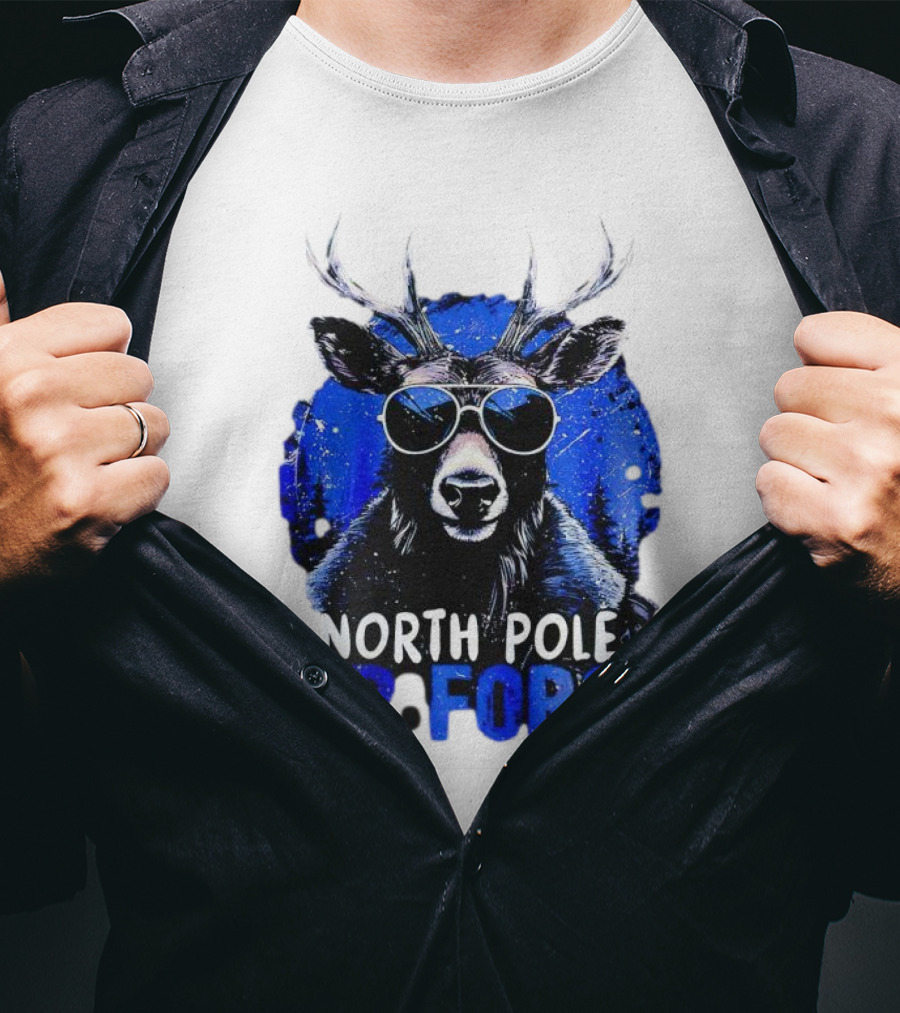 North Pole Air Force Cool Deer In Sunglasses T-Shirt
