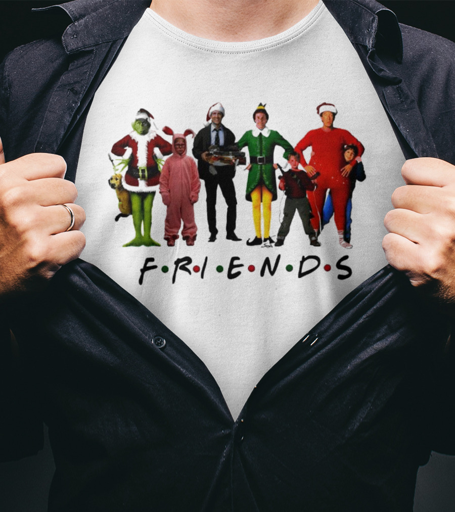 Friends Movie Character Holiday Mashup T-Shirt