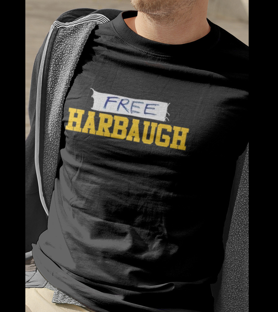 Free Harbaugh Michigan Wolverines T-Shirt