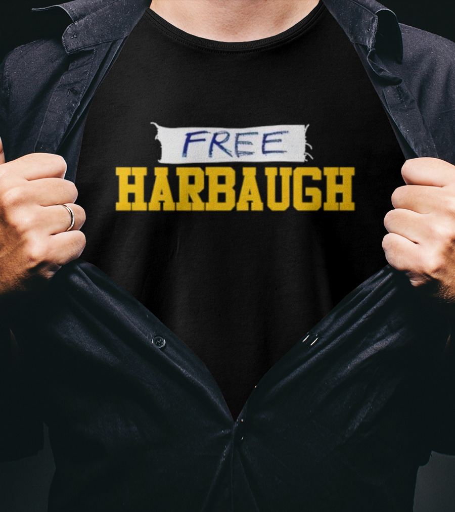 Free Harbaugh Michigan Wolverines T-Shirt