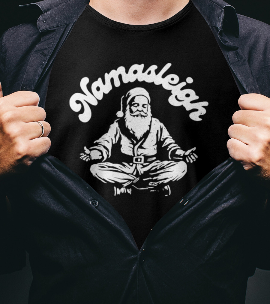 Namasleigh Santa Claus Meditating With Yoga Pose T-Shirt