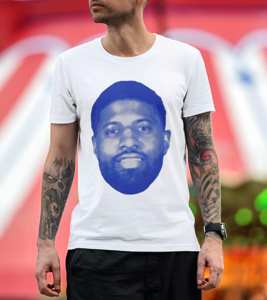 Paul George Blue Halftone Face T-Shirt