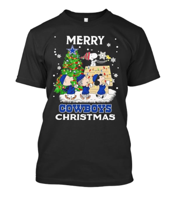 Merry Cowboys Christmas Peanuts Characters Dallas T-Shirt