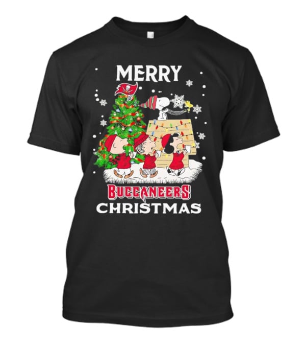 Merry Christmas Peanuts Characters Tampa Bay Buccaneers T-Shirt