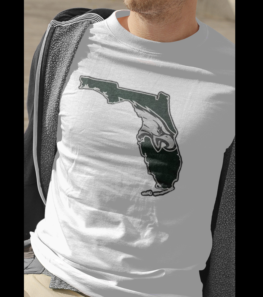 Philadelphia Eagles Florida Map Bleeds Green T-Shirt