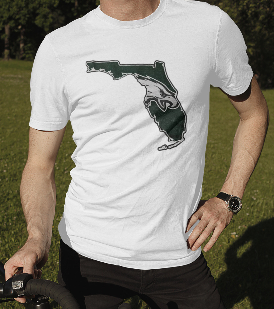Philadelphia Eagles Florida Map Bleeds Green T-Shirt