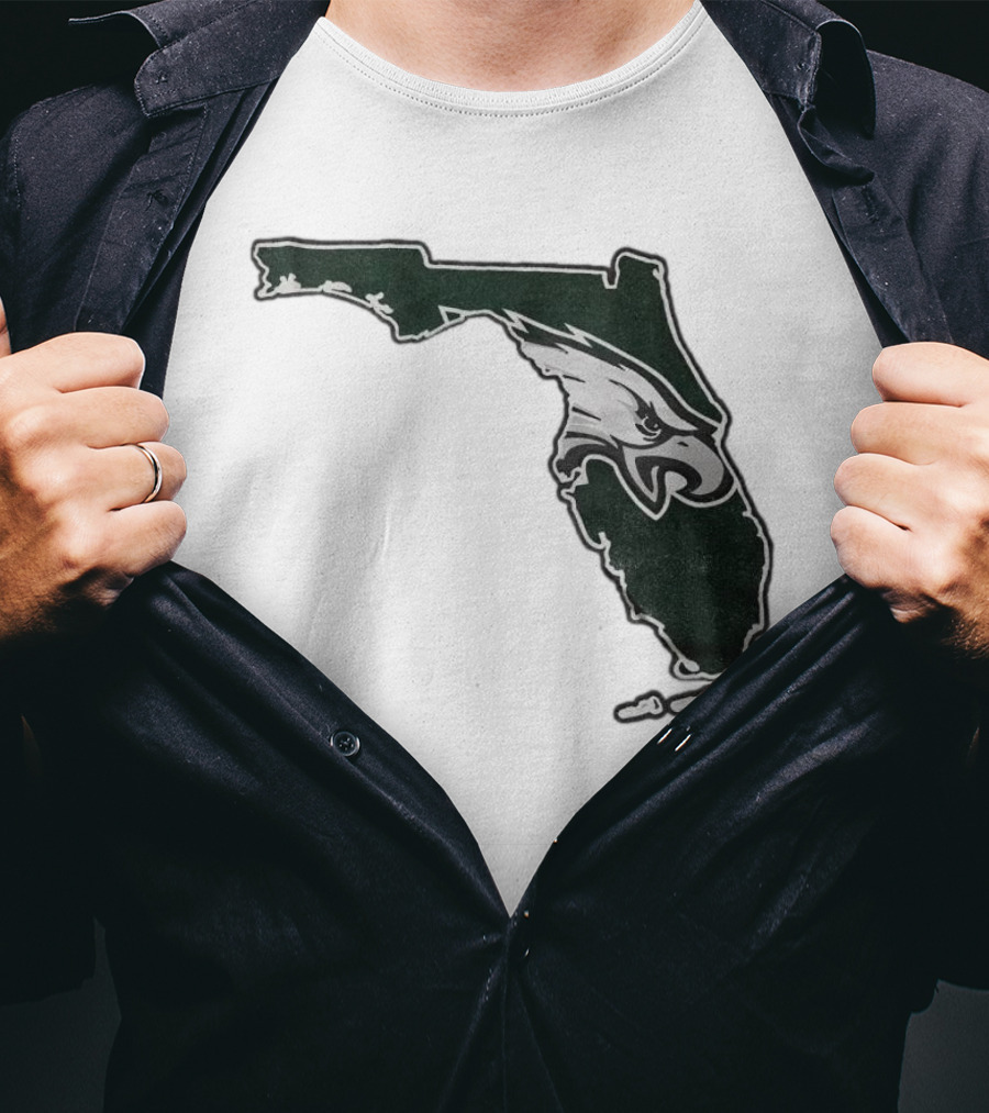 Philadelphia Eagles Florida Map Bleeds Green T-Shirt