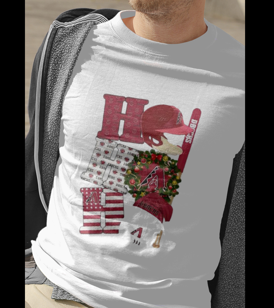 Arizona Diamondbacks D-Backs Ho Ho Ho Merry Christmas Holiday Baseball T-Shirt