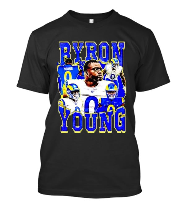 Byron Young Los Angeles Rams Picture Collage T-Shirt