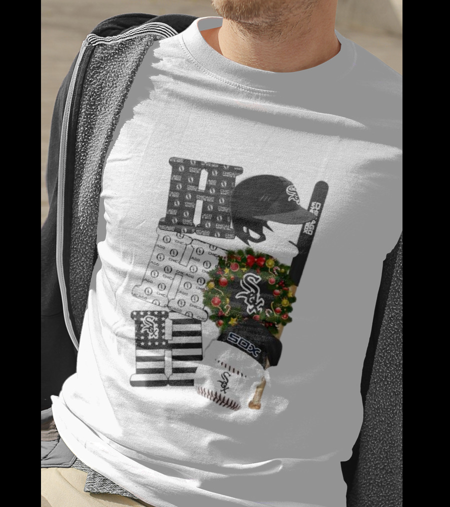Chicago White Sox Christmas Ornaments And Sox Baseball Gear Wreath T-Shirt