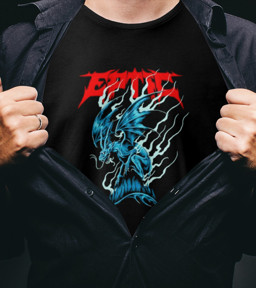 Eptic Blue Dragon Flame Art Collaboration With Yara Noe T-Shirt