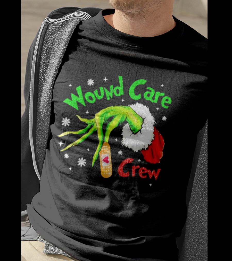 Wound Care Crew Grinch Hand Merry Christmas T-Shirt