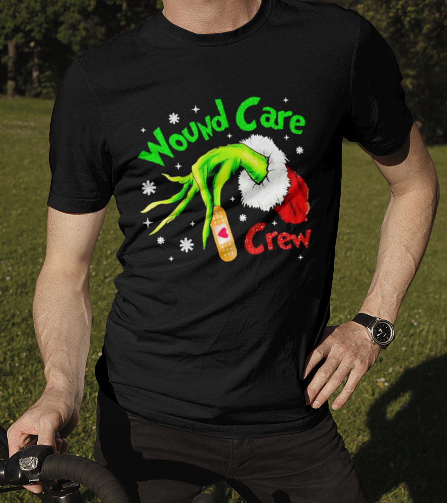 Wound Care Crew Grinch Hand Merry Christmas T-Shirt