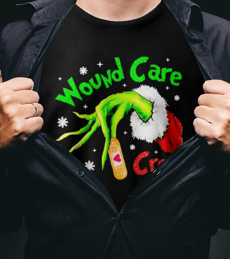 Wound Care Crew Grinch Hand Merry Christmas T-Shirt