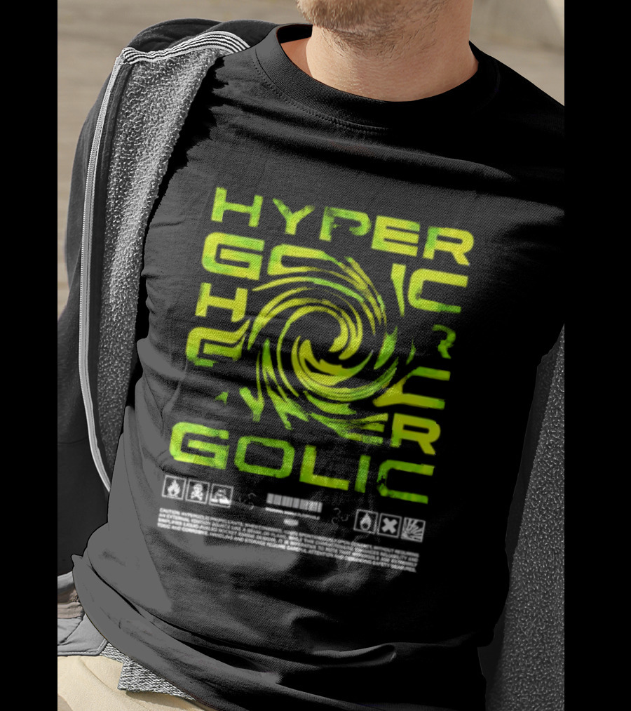 Hypergolic Safety Warning Symbols Swirl Text T-Shirt