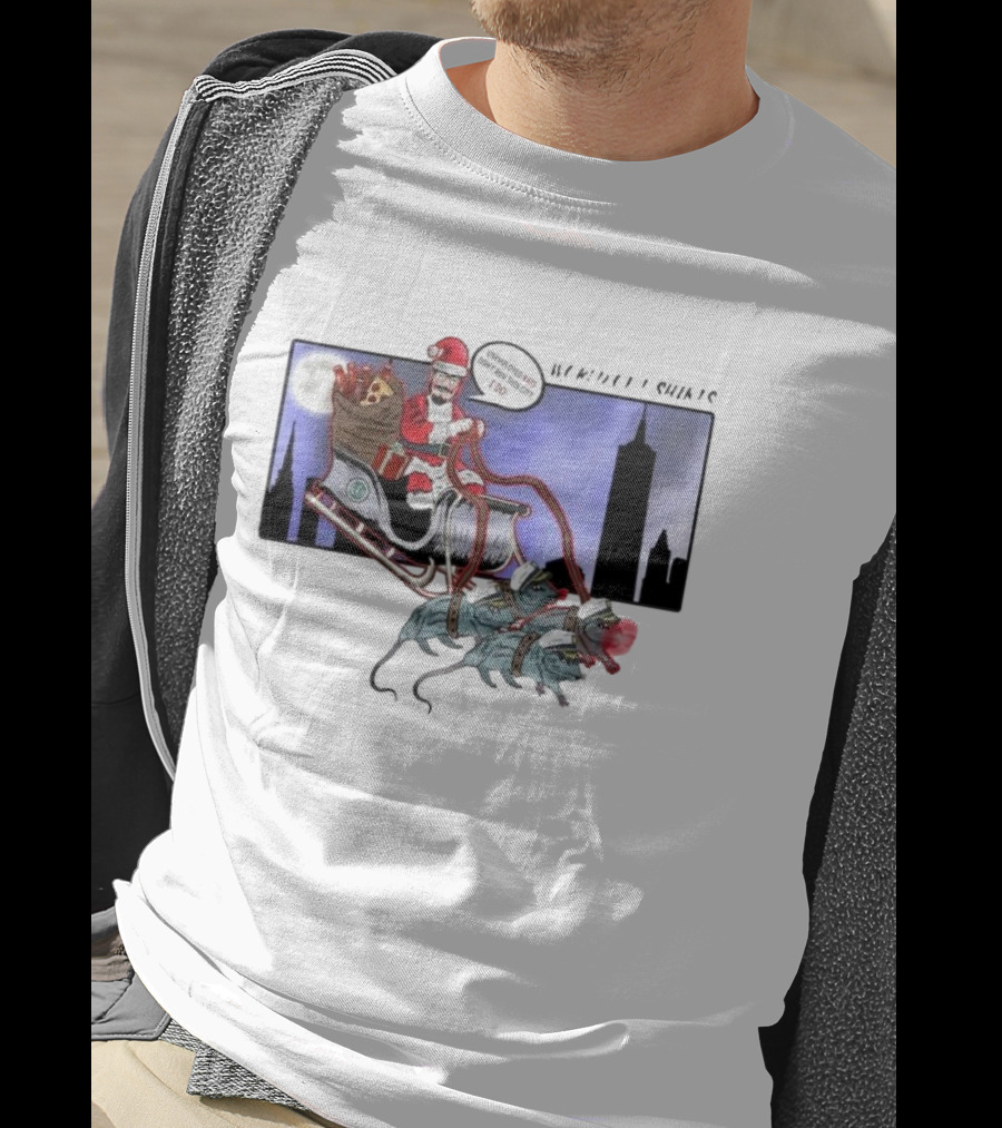 Josh Saves Christmas Chupacabras Sled New York City Skyline T-Shirt