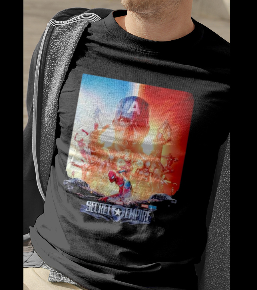Marvel Secret Empire Captain America A Hydra Battle With Spider-Man And Avengers T-Shirt