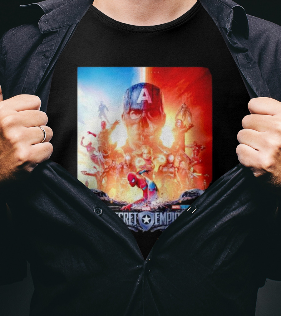 Marvel Secret Empire Captain America A Hydra Battle With Spider-Man And Avengers T-Shirt