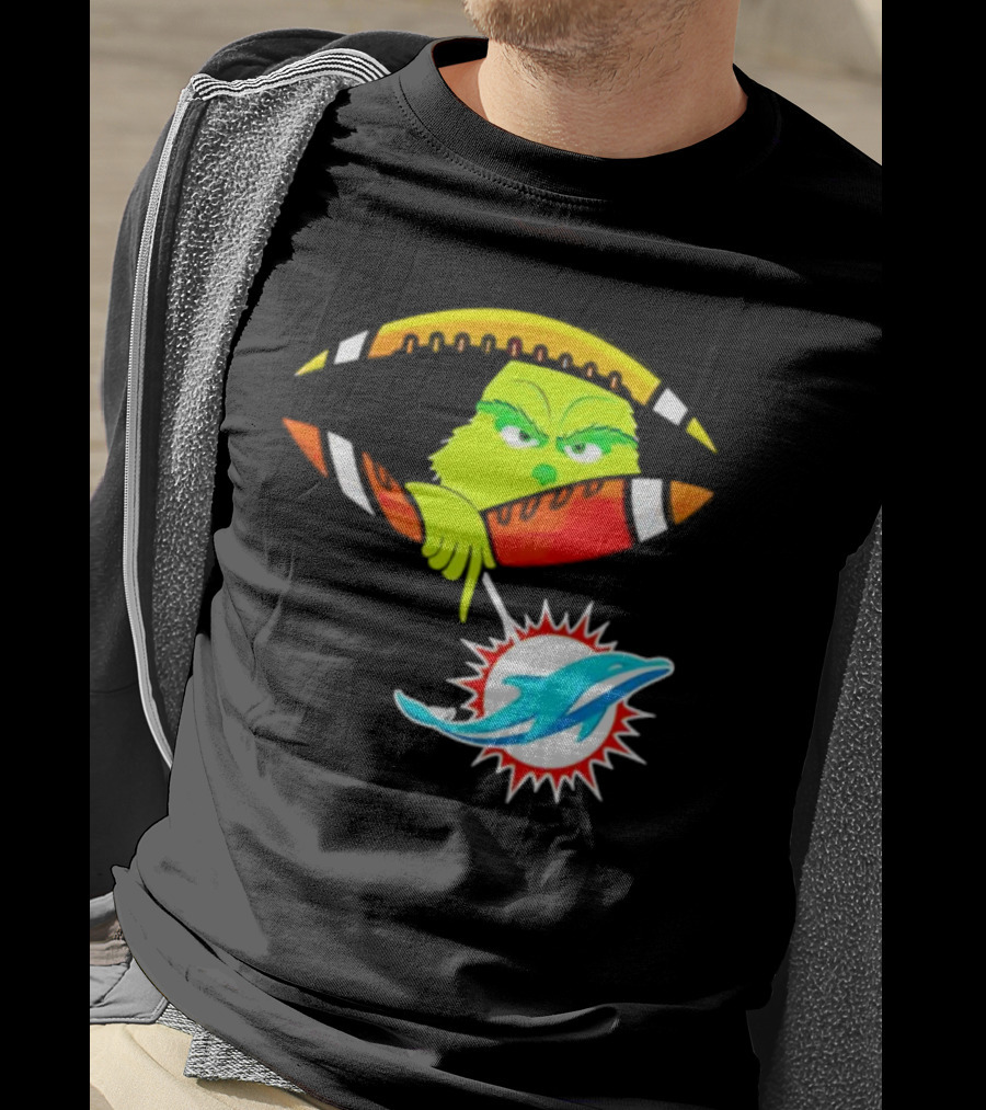 Miami Dolphins Grinch Football Fan Zipper T-Shirt