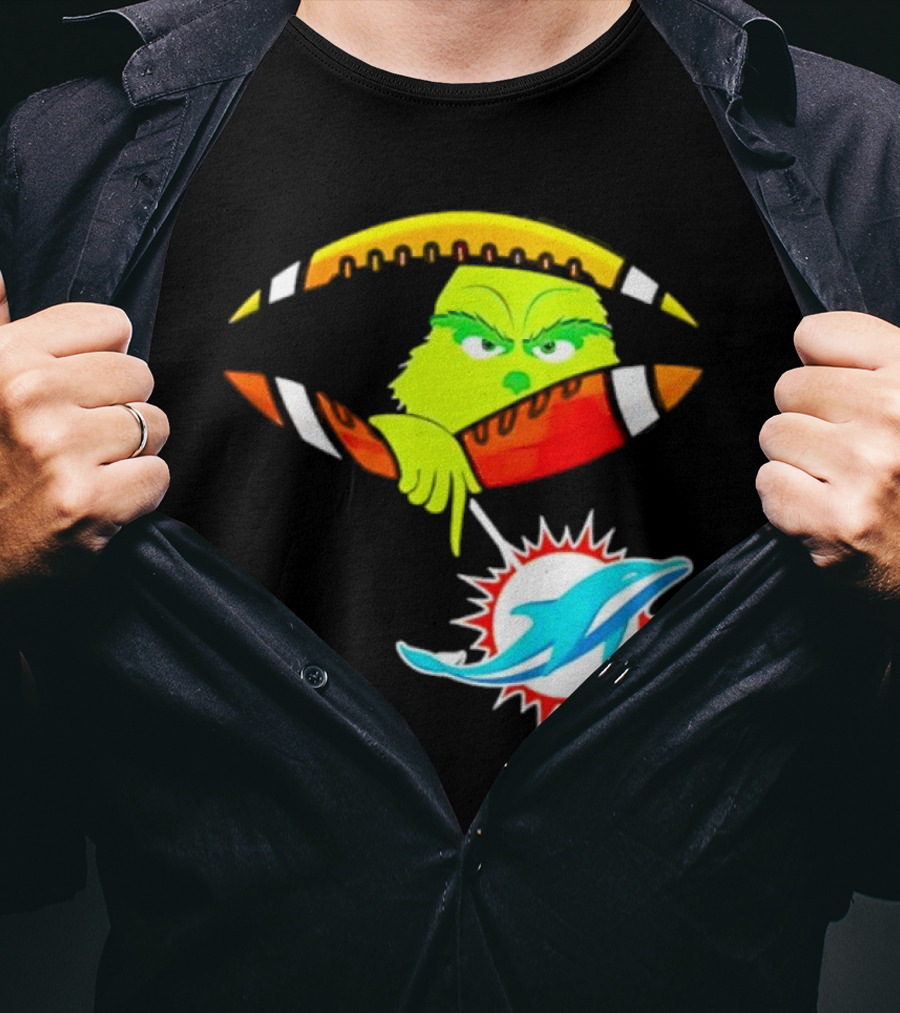 Miami Dolphins Grinch Football Fan Zipper T-Shirt