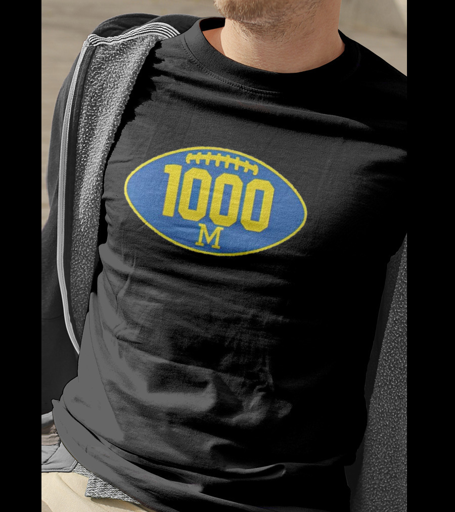 Michigan 1000 Wins Football M T-Shirt