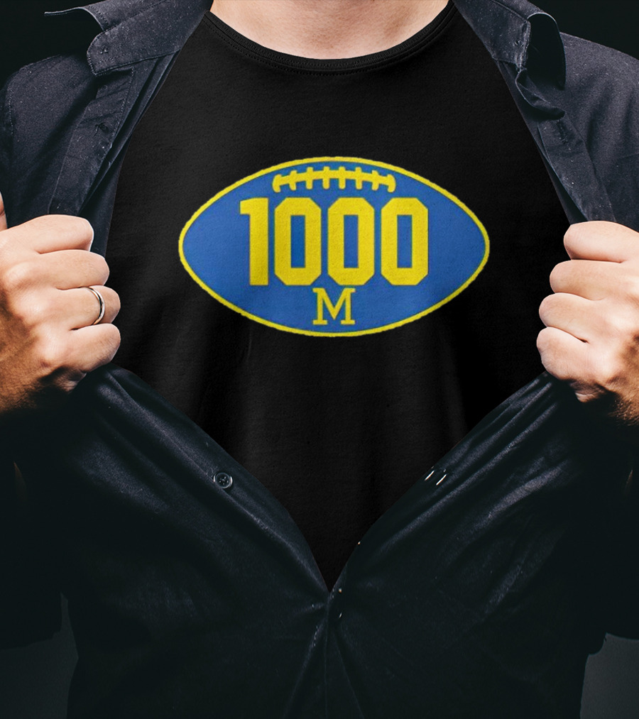 Michigan 1000 Wins Football M T-Shirt