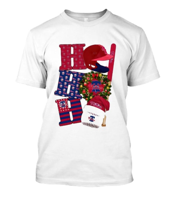 Philadelphia Phillies Ho Ho Ho Merry Christmas Sports Fan T-Shirt