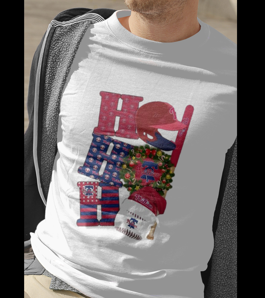 Philadelphia Phillies Ho Ho Ho Merry Christmas Sports Fan T-Shirt
