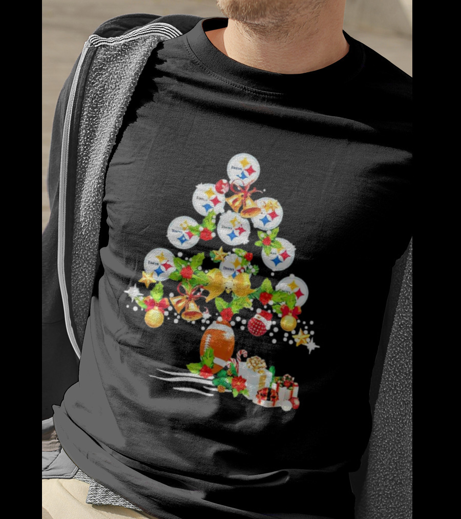 Pittsburgh Steelers Christmas Tree Holiday Football Ornaments And Gifts T-Shirt