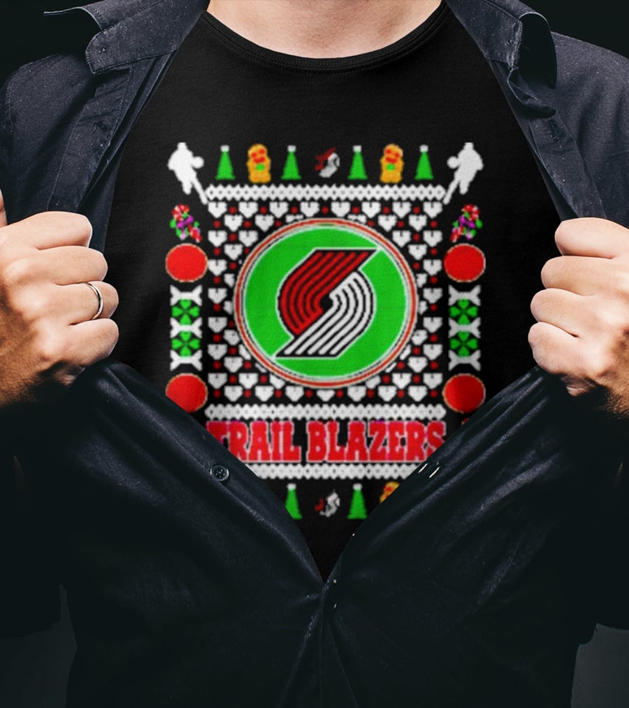 Portland Trail Blazers Merry Christmas NBA Basketball Ugly T-Shirt
