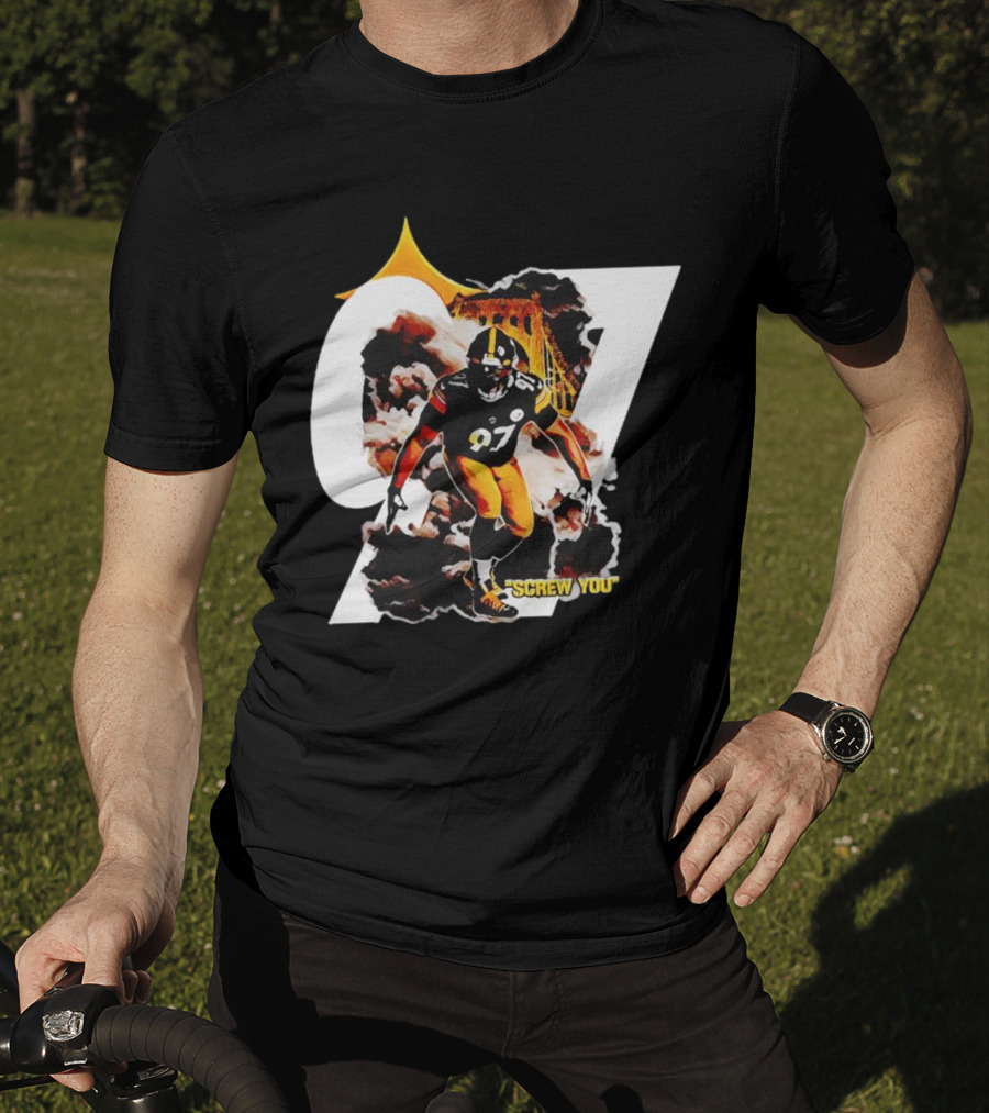 Cameron Heyward Screw You 97 Pittsburgh Steelers Steel City Skyline T-Shirt