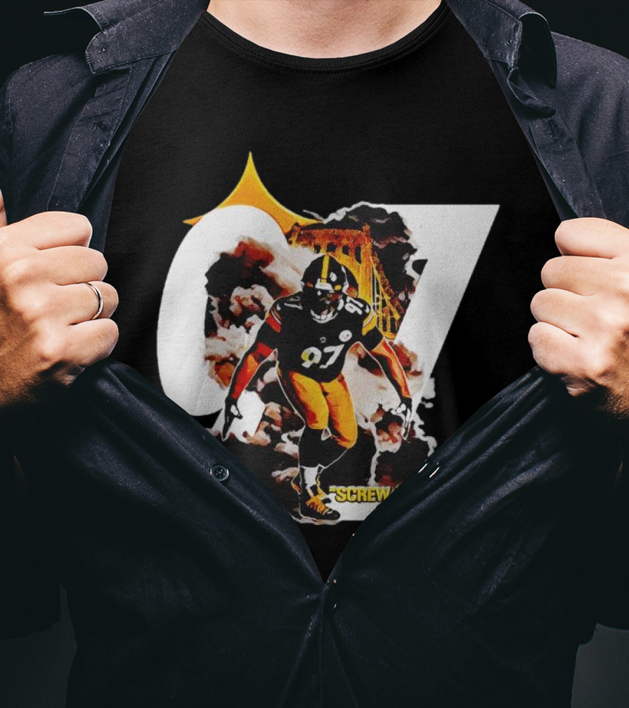 Cameron Heyward Screw You 97 Pittsburgh Steelers Steel City Skyline T-Shirt