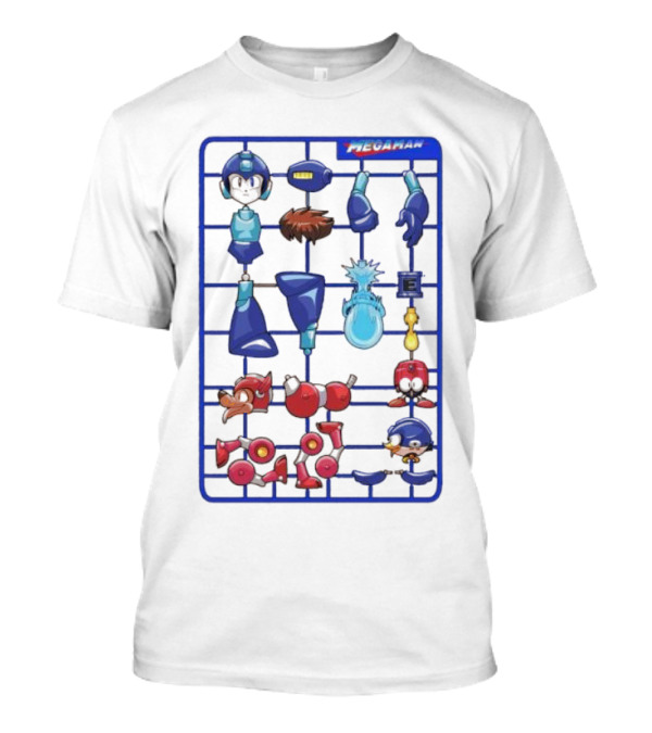 Capcom Megaman Assemble Toy Parts Blueprint T-Shirt