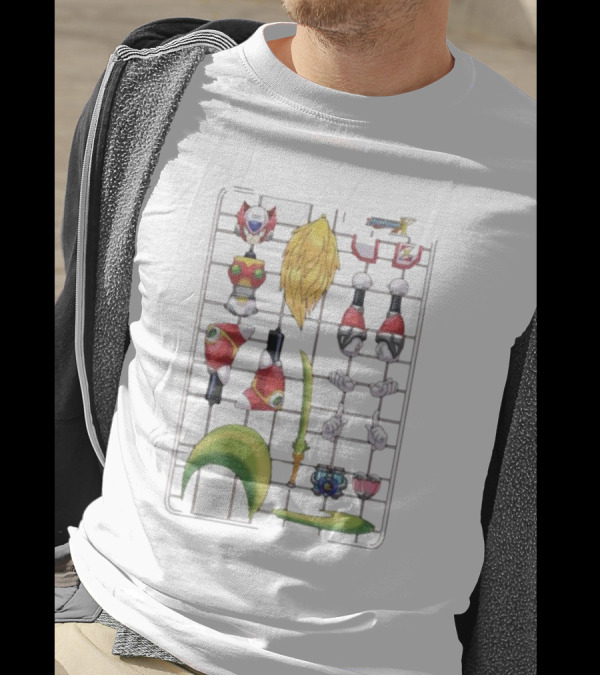 Capcom Megaman Zero Model Kit Elements Tekno Edizioni Parts Assembly T-Shirt