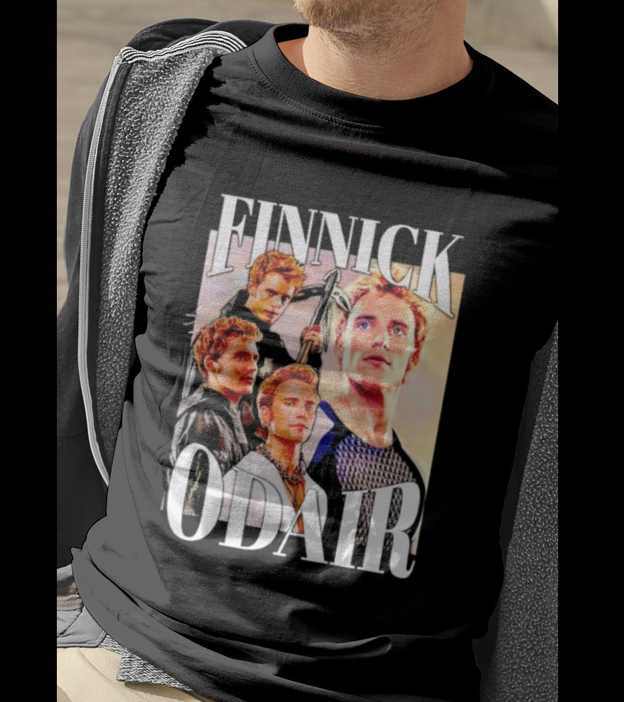 Finnick Odair Character Collage With Weaponry Elements T-Shirt