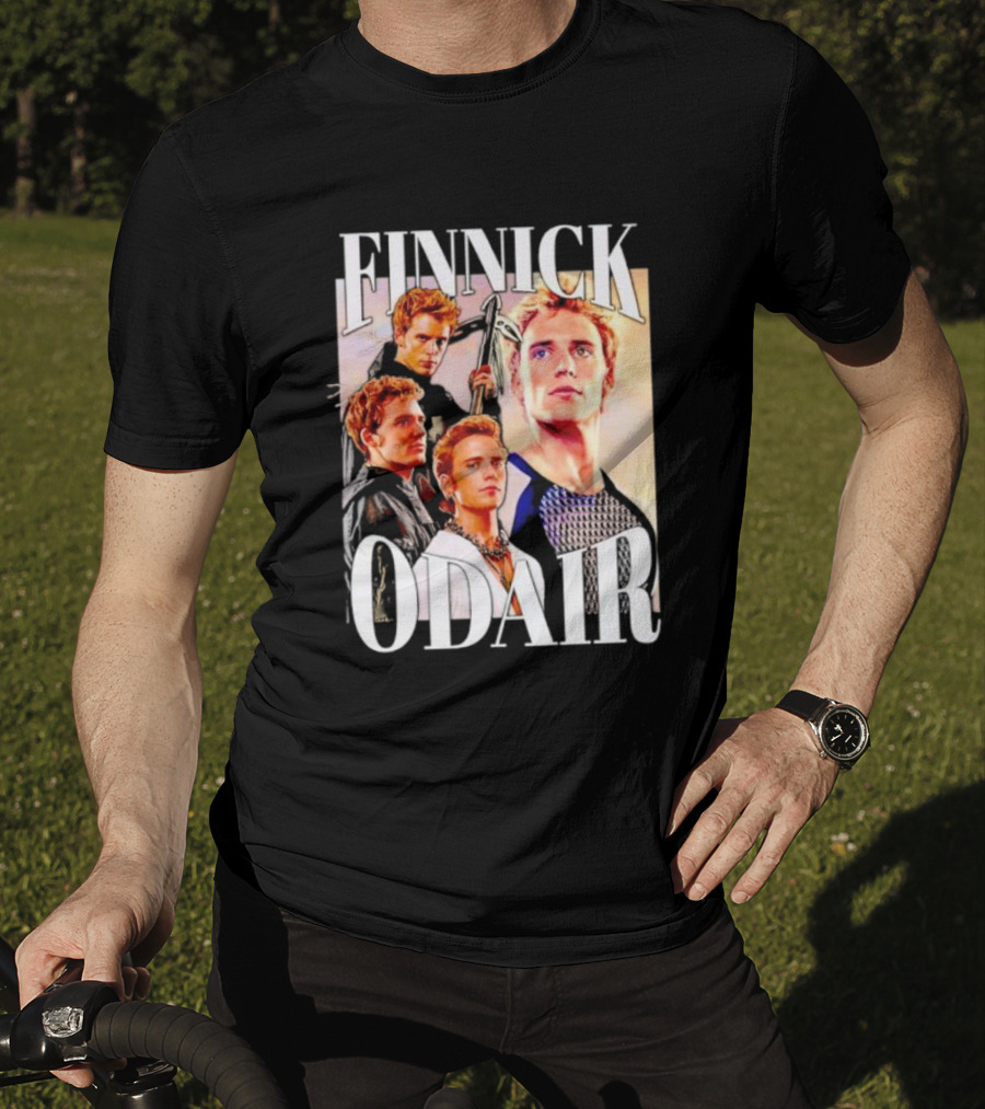 Finnick Odair Character Collage With Weaponry Elements T-Shirt