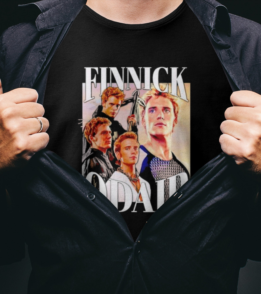Finnick Odair Character Collage With Weaponry Elements T-Shirt
