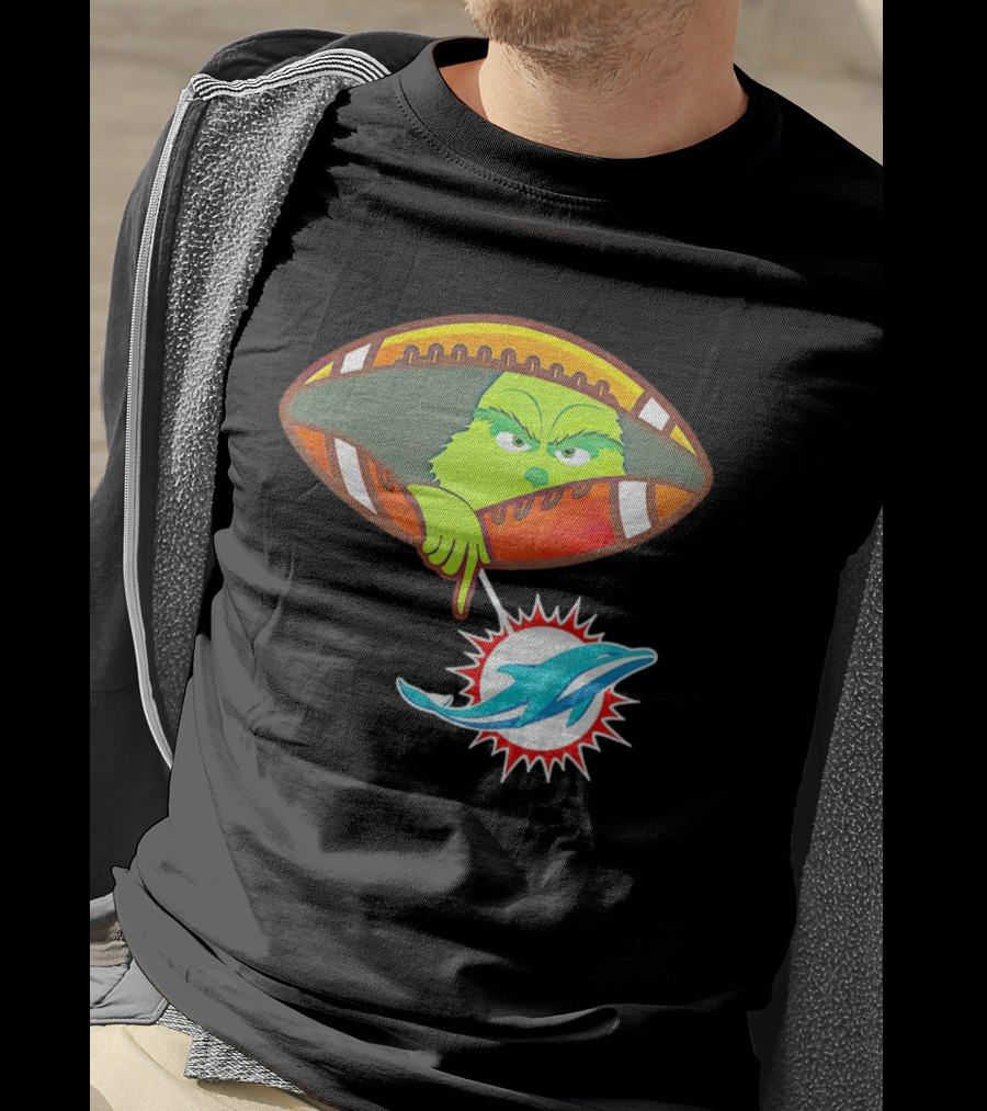 Grinch Ew Miami Dolphins Football T-Shirt