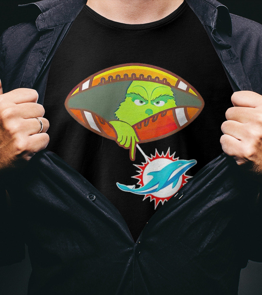 Grinch Ew Miami Dolphins Football T-Shirt