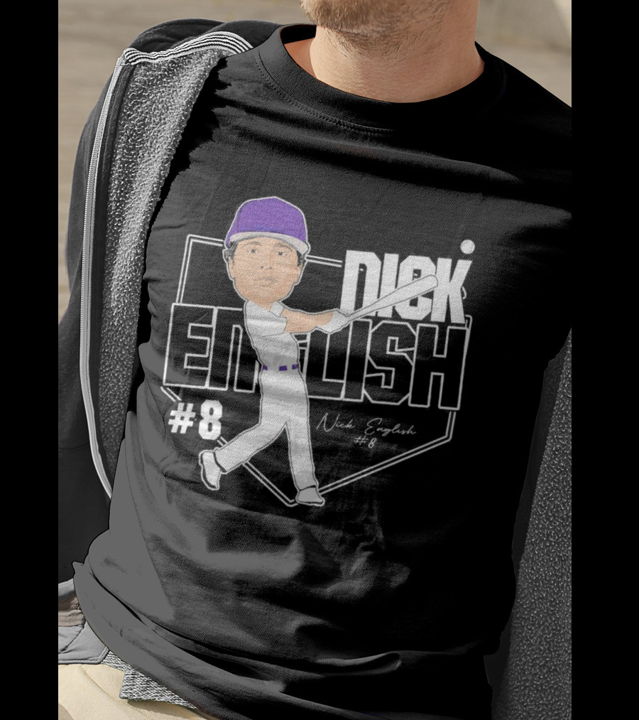 Nick English Caricature Signature Baseball Nick English #8 T-Shirt