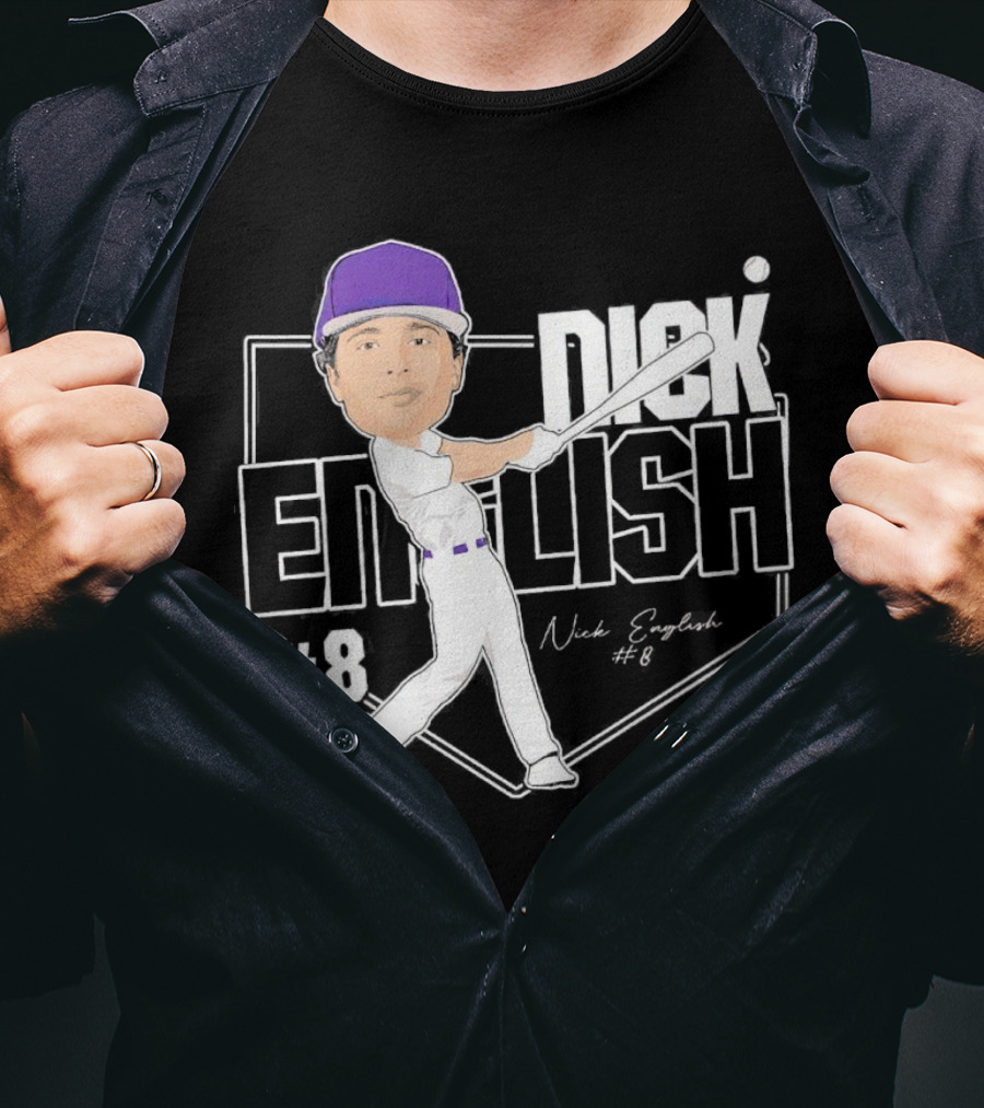 Nick English Caricature Signature Baseball Nick English #8 T-Shirt