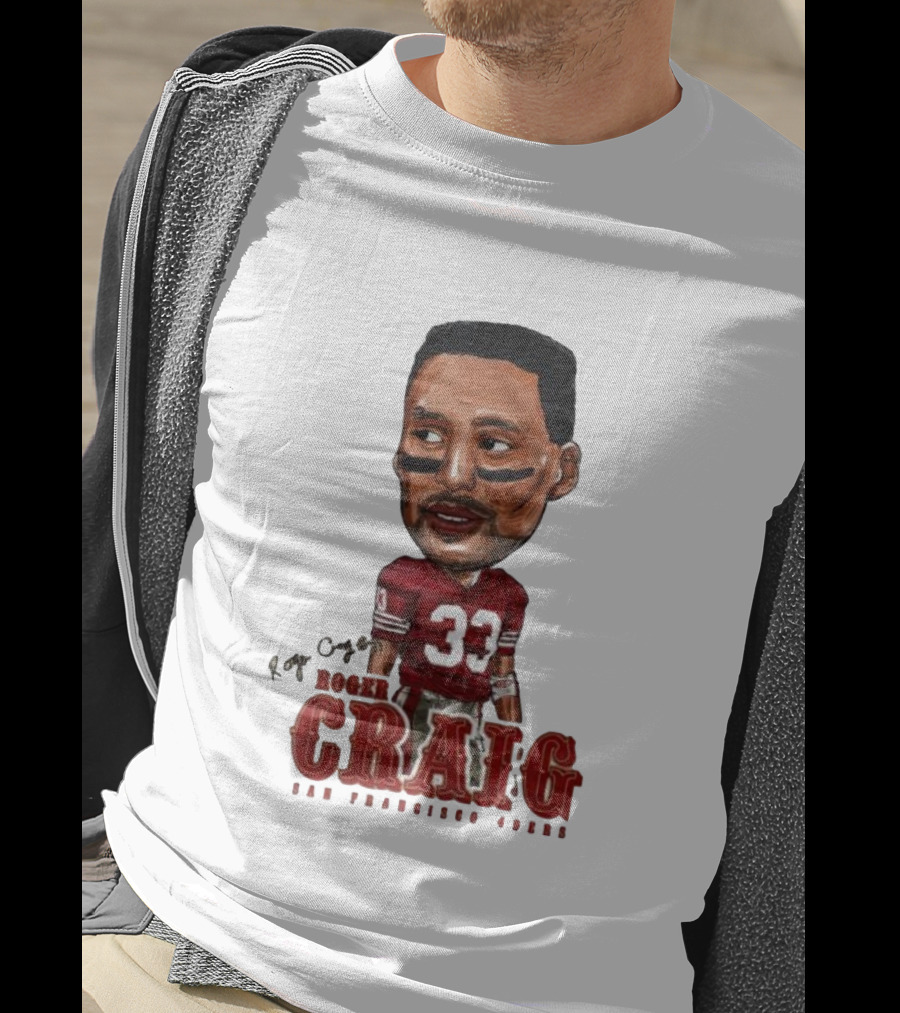 Roger Craig San Francisco 49ers 33 Big Head Character T-Shirt