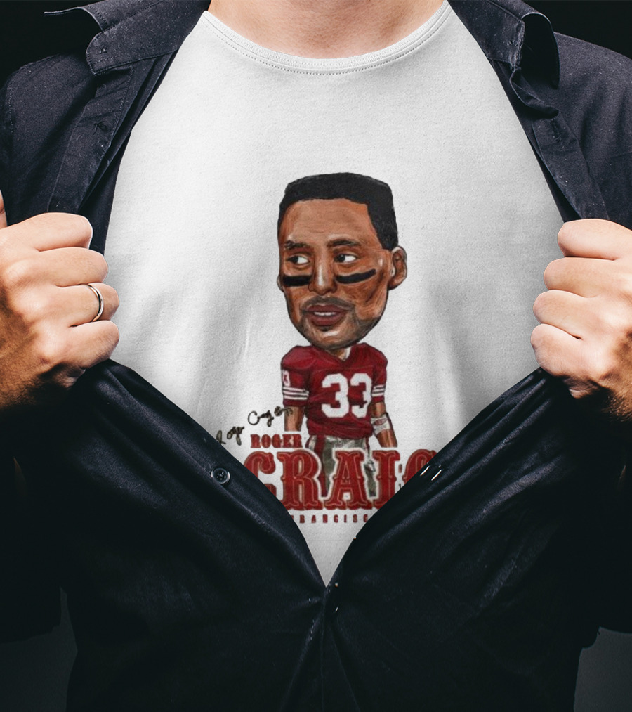 Roger Craig San Francisco 49ers 33 Big Head Character T-Shirt