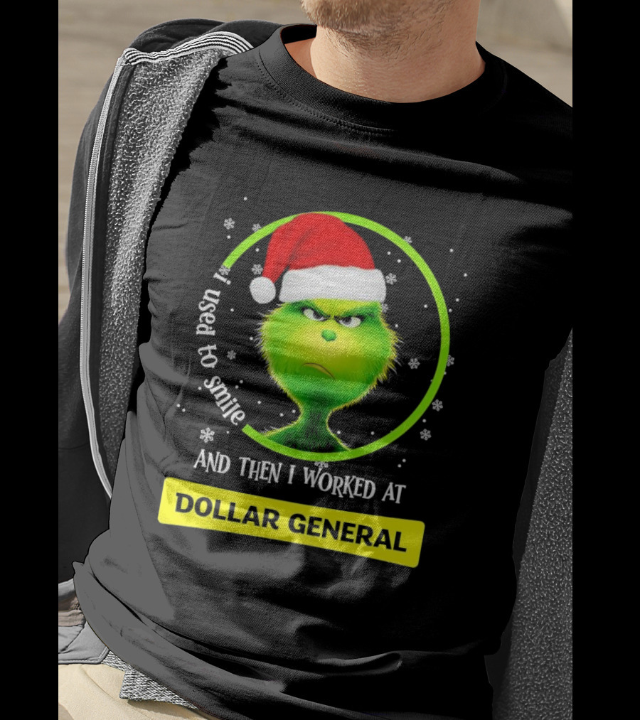 Santa Grinch I Used To Smile And Then I Worked At Dollar General Christmas T-Shirt