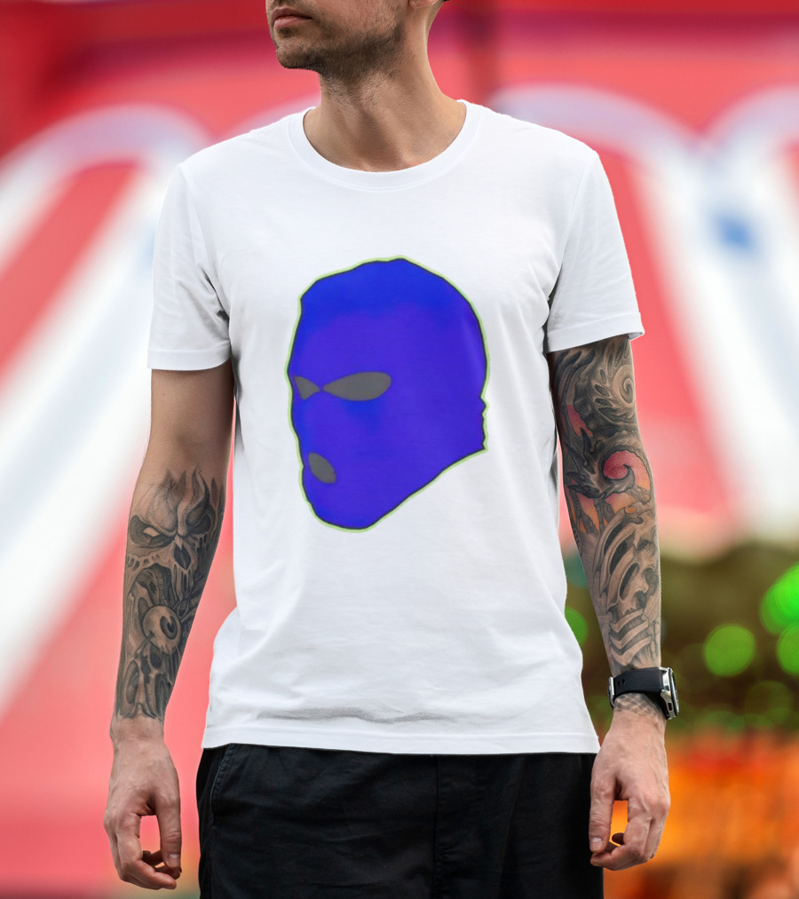 Seahawks Ski Mask Hoodie Graphic Blue Outline T-Shirt