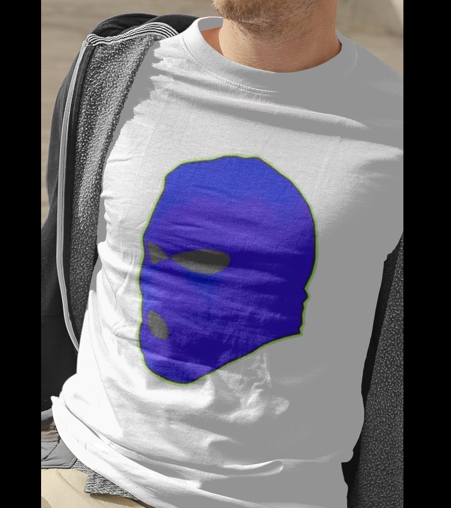 Seahawks Ski Mask Hoodie Graphic Blue Outline T-Shirt