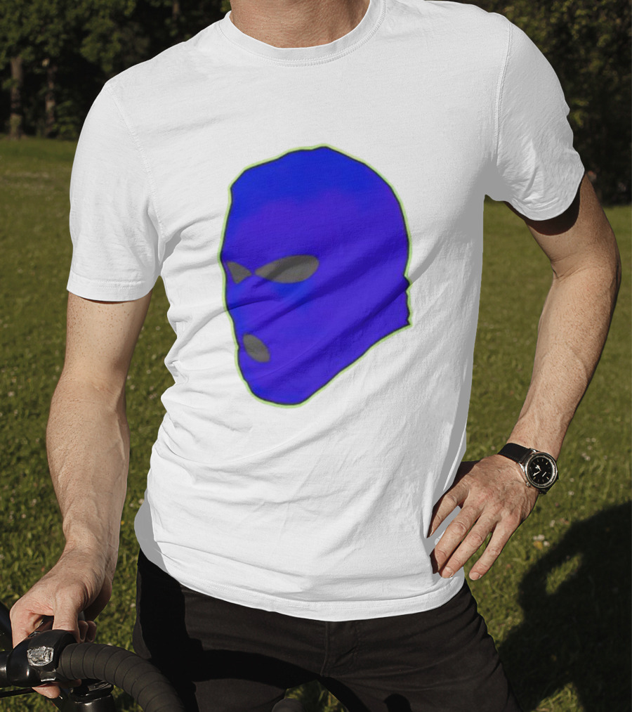 Seahawks Ski Mask Hoodie Graphic Blue Outline T-Shirt