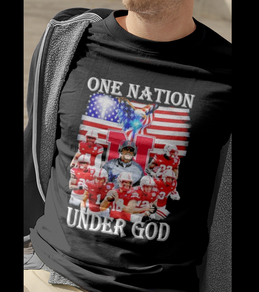 USA Flag One Nation Under God NC State Wolfpack Football Team Players T-Shirt