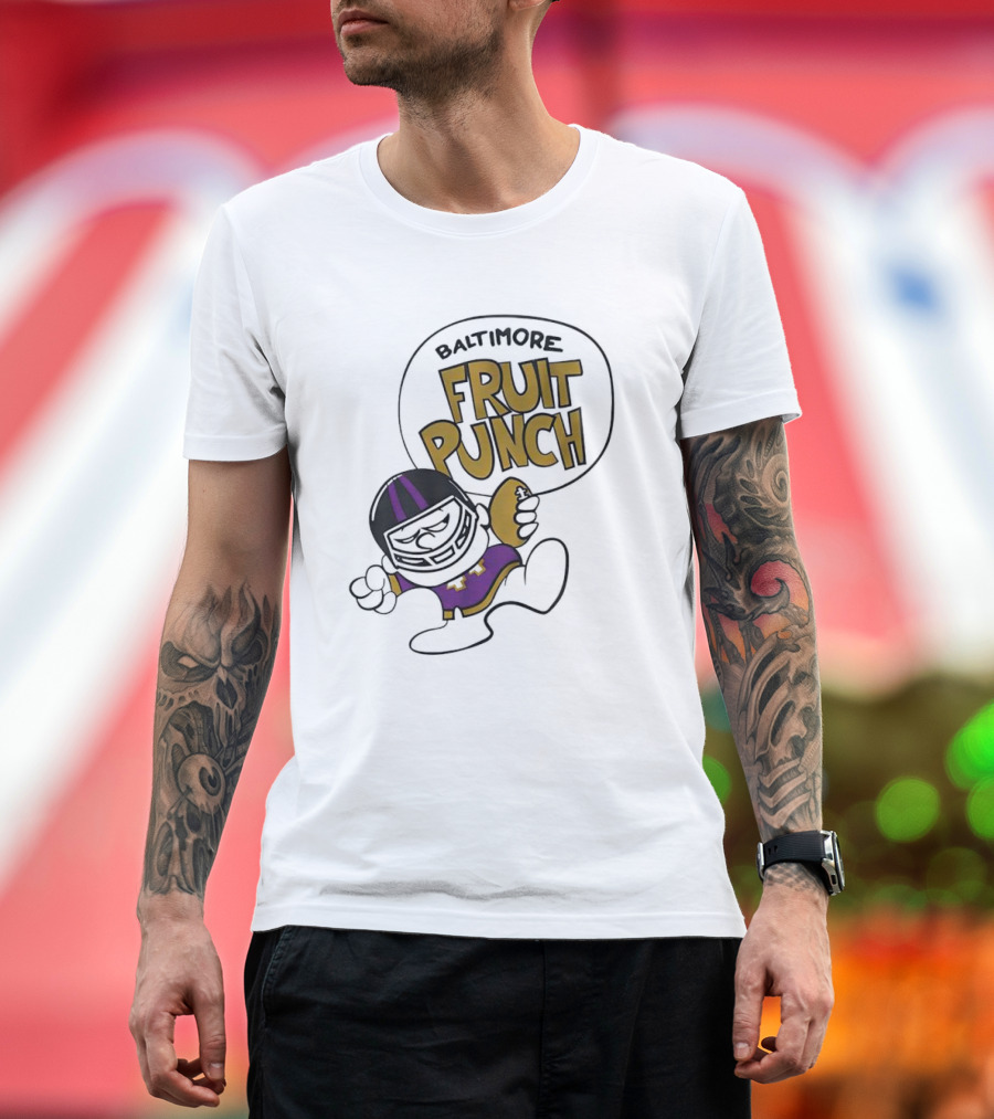 Baltimore Fruit Punch Football Character Purple And Gold T-Shirt